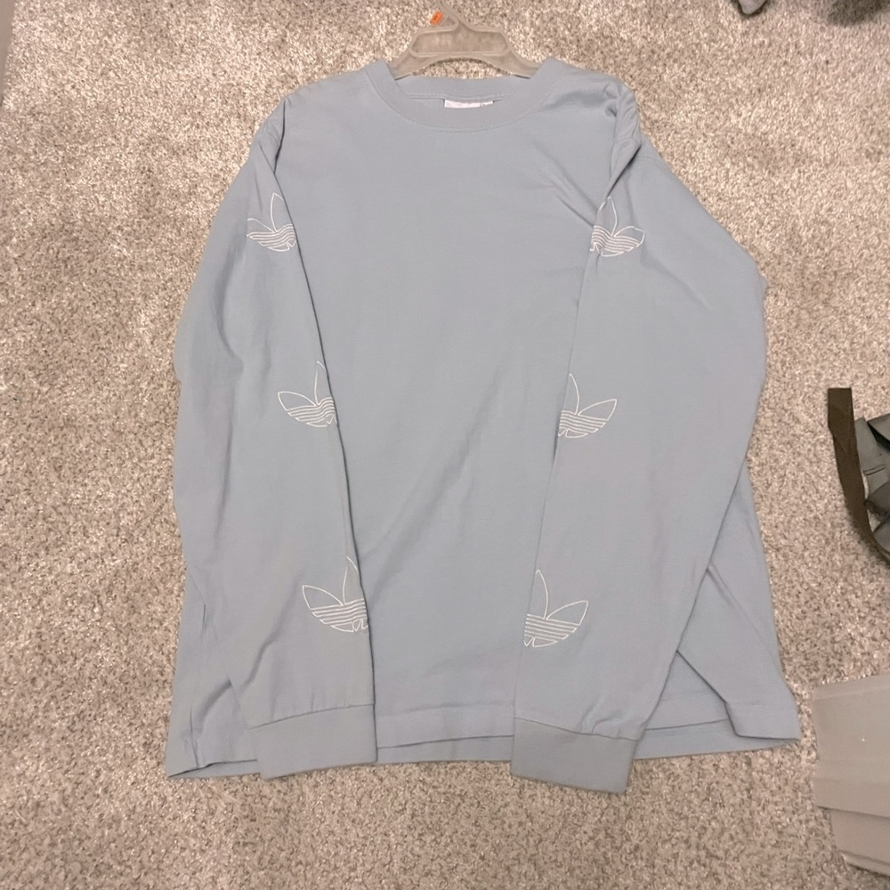 Blue Adidas Trefoil Oversized Longsleeve Shirt